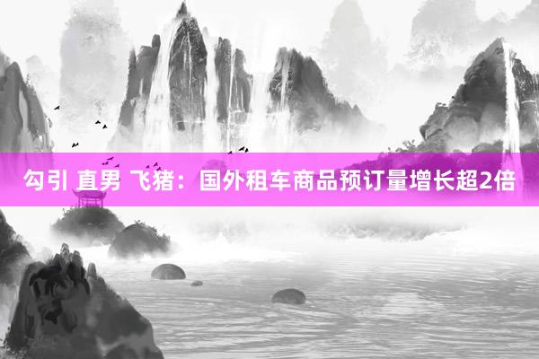 勾引 直男 飞猪：国外租车商品预订量增长超2倍