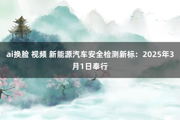ai换脸 视频 新能源汽车安全检测新标：2025年3月1日奉行