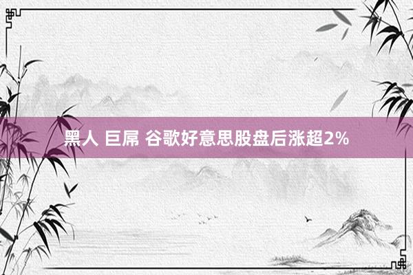 黑人 巨屌 谷歌好意思股盘后涨超2%