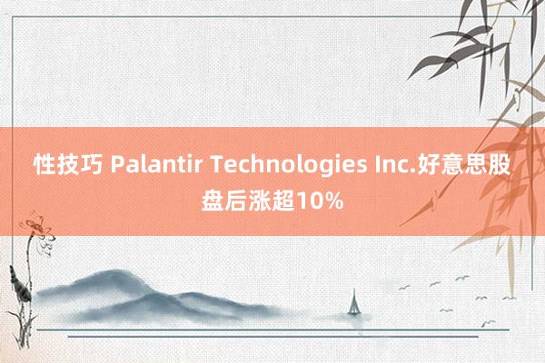 性技巧 Palantir Technologies Inc.好意思股盘后涨超10%