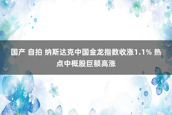 国产 自拍 纳斯达克中国金龙指数收涨1.1% 热点中概股巨额高涨