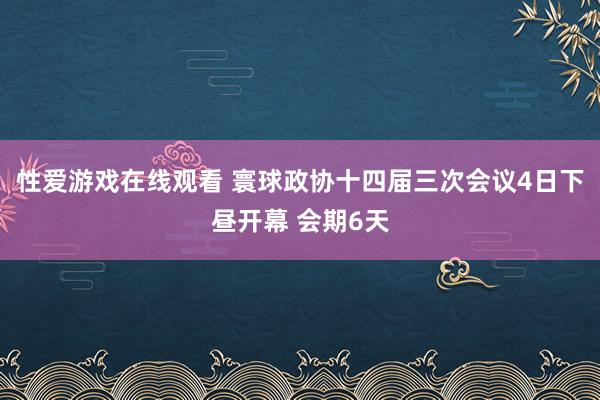 性爱游戏在线观看 寰球政协十四届三次会议4日下昼开幕 会期6天