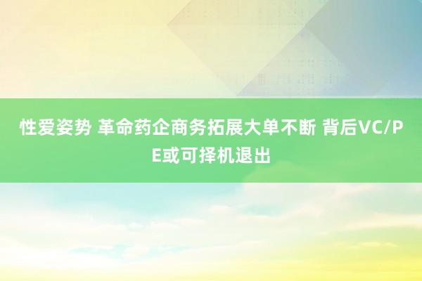 性爱姿势 革命药企商务拓展大单不断 背后VC/PE或可择机退出