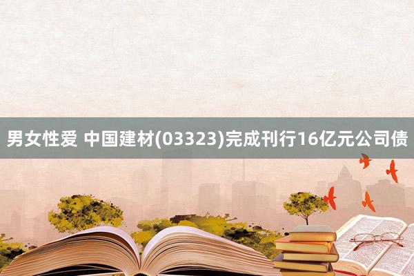 男女性爱 中国建材(03323)完成刊行16亿元公司债